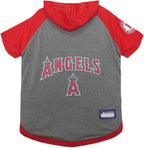 MLB Hoodie Shirt for Dogs & Cats - Los Angeles Angels Dog Hooded T-Shirt, Medium. - MLB Team Color Hoody Vest for Baseball Fans