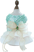 Fashion Sweet Puppy Dog Blingbling Princess Skirt Pet Dog Lace Cake Camisole Tutu Dress D-Green XL