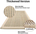 FUKUMARU Cat Scratcher Mat, 23.6 X 15.7 Inch Natural Sisal Cat Scratch Mats, Horizontal Cat Floor Scratching Pad Rug, Protect Carpets and Sofas (Cream - Thicken)