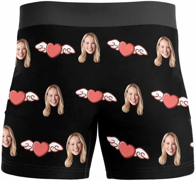 M YESCUSTOM Custom Faces Funny Short Briefs Gift for Husband Underwear