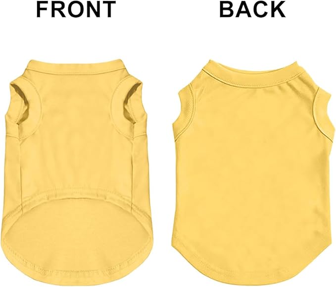 Personalized Dog Shirt Custom Pet T Shirts for Small Large Dogs Customized Puppy Clothes with Name Logo Picture Breathable Pets Sleeveless Vest Apparel Gifts, Yellow, XXL