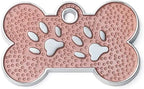 Personalized Dog Cute Paw Pet ID Tag for Pet Collar or Key Chain - cat Name tag, Personalized cat id tag, Kitten Name tag, Kitten id tag (Bone-Shaped-Small: Light Gold)