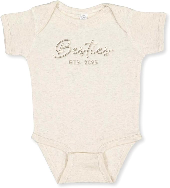 COUPLEHOODIES Personalized Baby Onesie Bodysuit – Custom Embroidery Gift for Pregnancy Reveal Baby Shower or First Grandchild