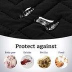 H.VERSAILTEX Reversible Loveseat Cover Furniture Protector Anti-Slip Water Resistant 2 Inch Wide Elastic Straps Couch Covers Pets Kids Fit Sitting Width Up to 46"(Love Seat: 75" x 90", Black/Grey)
