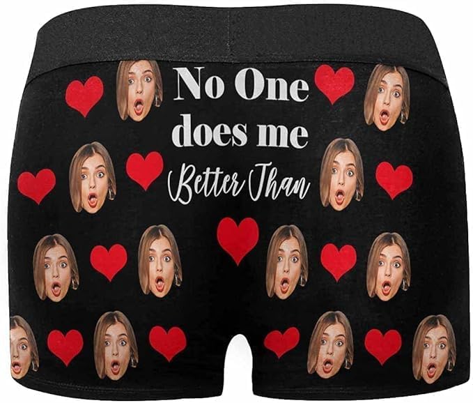 M YESCUSTOM Custom Faces Funny Short Briefs Gift for Husband Underwear