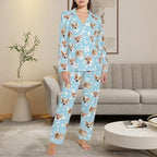 Custom Face Pajamas for Women Men,Personalized Dog Cat Pet Pajamas Set,Christmas Long Sleeve Sleepwear Pjs