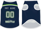 Seattle Custom Pet Jersey Dog Clothes Jersey Various Sizes Customized Any Name & Number for Small & Middle and Big Dogs