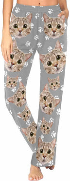 FunStudio Personalized Pajama Pants for Women Custom Photo Face Printed Pajama Bottoms with Pockets