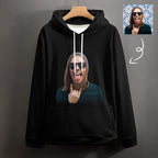 Artsadd Custom Face Unisex athletic Pockets Sweatshirt Loose Hoodie Custom Christmas Long Sleeve Sweatshirt Hooded Pullover