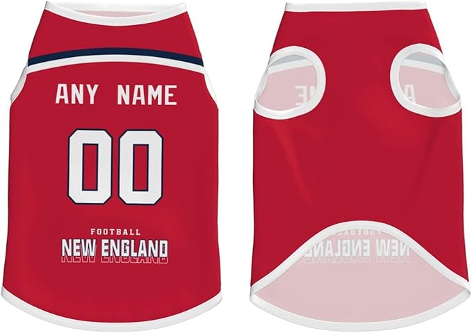 New ENGL and Custom Pet Jersey Dog Jersey Clothes Various Sizes Customized Any Name & Number for Small & Middle and Big Dogs