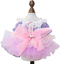 Fashion Sweet Puppy Dog Blingbling Princess Skirt Pet Dog Lace Cake Camisole Tutu Dress K-Purple L