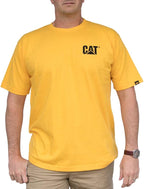 CAT Men's Trademark T-Shirts with Shape-Retention Rib Trim Spandex, Tagless Neck, and Cat Logo on Left Chest