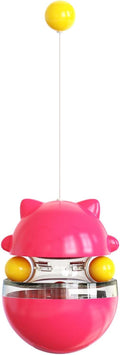 Cat Toy for Indoor Cats Wobble KittenTreat Dispensing Ball Food Dispenser Puzzle Slow Feeder Balls Kitty Stimulating Indoor Interactive Brain Game Toys Gift (Rose Red)