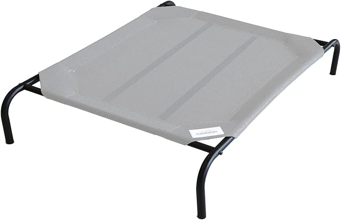 Coolaroo Original Elevated Dog Bed - Breathable Off-The-Ground Pet Bed with Cooling Fabric, Joint Relief & Moisture-Resistant Fabric, 100% Recyclable, Easy Clean, Gray, Extra Large