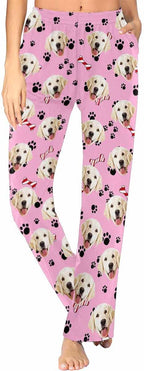 Custom Face Pajamas Pants Personalized Nightwear Bottoms for Women XS-XXL
