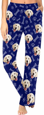 Custom Face Pajamas Pants Personalized Sleepwear Bottoms for Women XS-XXL