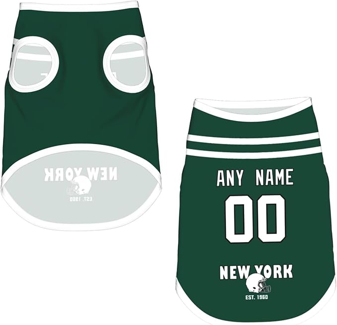 New York Dog Clothes Jersey Pet Jersey Customized Any Name & Number S-5XL for Small Middle and Big Dogs