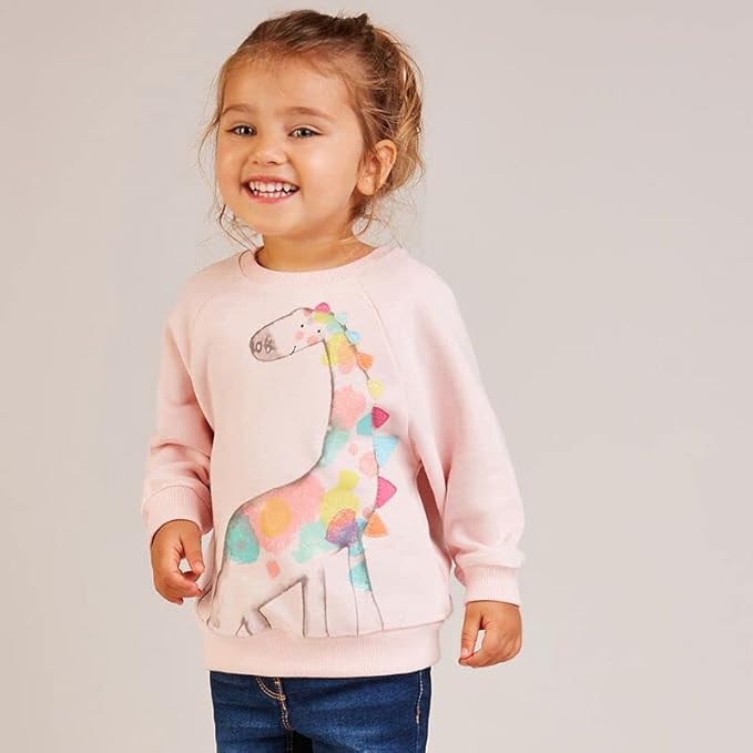 RETSUGO Toddler Baby Girls Sweatshirts Casual Pullover Crewneck Winter Long Sleeve Tops Shirts Clothes 3T-8T