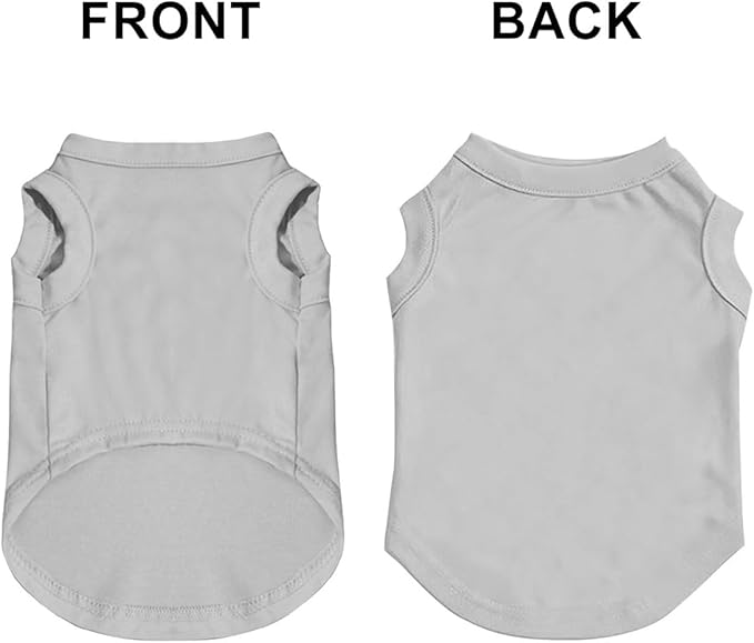 Custom Dog Clothes Shirts for Small Large Dogs Breathable Pet Shirt Customized Image Text Sleeveless Tank Tops for Puppy Cats Customize Pets Apparel Gifts, Gray, 3XL