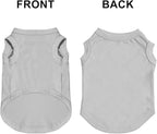 Custom Dog Shirt Pet Clothes Breathable Shirts for Small to Large Dogs Customized Name Logo Photo Puppy Outfits Personalized Sleeveless Vest Pets Apparel Gray, L