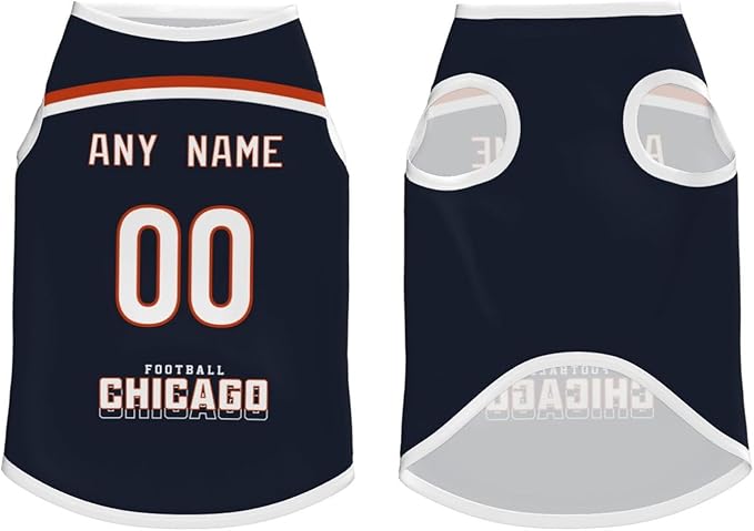 Chicago Custom Pet Jersey Dog Clothes Jersey Various Sizes Customized Any Name & Number for Small & Middle and Big Dogs