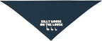 Silly Goose on The Loose Triangle Dog Bandana,Summer Bandana Funny Triangle Dogs Scarf Handkerchief Soft Adjustable Puppy Bandanas (Ink Blue)