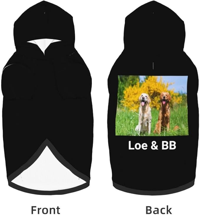 Customized Dog Hoodie with Name Logo Personalized Text Soft & Warm for Puppy Sweatshirt Hooded for Small Medium Large Dogs Girl/Boy Cats/Kitten, SlateGray, L
