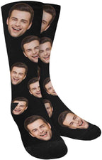 MyPupSocks Custom Personalized Photo Pet Face Socks, Cat and Dog Tracks Paws Bones Crew Socks with Picture for Men Women