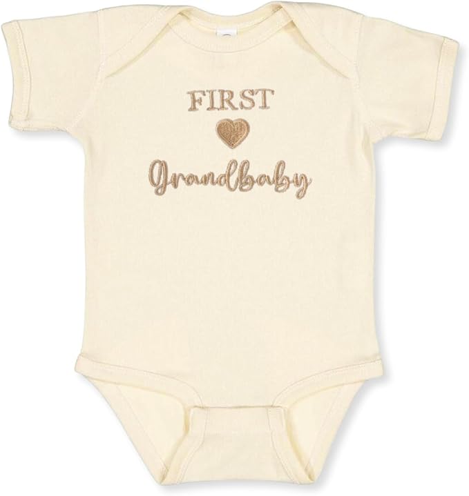 COUPLEHOODIES Personalized Baby Onesie Bodysuit – Custom Embroidery Gift for Pregnancy Reveal Baby Shower or First Grandchild
