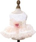 Fashion Sweet Puppy Dog Blingbling Princess Skirt Pet Dog Lace Cake Camisole Tutu Dress G-White-1 L