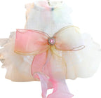 Fashion Sweet Puppy Dog Blingbling Princess Skirt Pet Dog Lace Cake Camisole Tutu Dress D-Pink XS