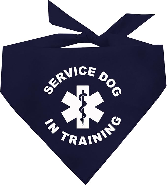 Service Dog in Training Dog Bandana (Navy, OS 289)