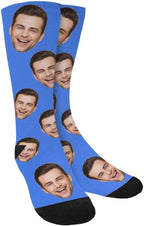 MyPupSocks Custom Personalized Photo Pet Face Socks, Cat and Dog Tracks Paws Bones Crew Socks with Picture for Men Women