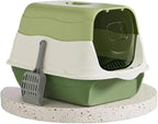 Cat Litter Box Cat Litter Tray with Lid Covered Large with Fully Enclosed Litter Pan Cat Toilet Cat Litter Tray with Cover Scoop