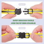 2 Pack Cat Collars Quick Release Reflective Kitten Collar with Bell & Safety Release (Yellow)