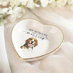 Gossby Custom Pet Portrait Watercolor Heart Ring Dish - Personalized My Humans Are Getting Married Ceramic Jewelry Tray - Engagement, Wedding Gift for Fiancee, Bride, Newlyweds, Couple, Dog Lover