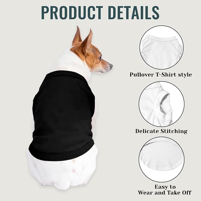 Personalized Dog Shirt Custom Pet T Shirts for Small Large Dogs Customized Puppy Clothes with Name Logo Picture Breathable Pets Sleeveless Vest Apparel Gifts, Black, 5XL