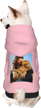 Custom Dog Hoodie Add Your Design Soft & Warm Personalized Photo Text Logo Name Dog Clothes for Puppy Sweatshirt Hooded for Small Medium Large Dogs Girl/Boy Cats Pink