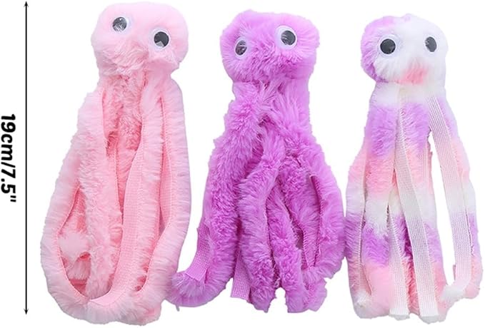 DONGKER Cat Plush Toys,3 PCS Octopus Shaped Cat Teaser Toy with Little Catnip Inside for Kitten Play Halloween Christmas Xmas Party