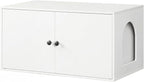 HOOBRO Cat Litter Box Enclosure, Hidden Litter Box Furniture with Side Entry, Litter Box Cabinet, Indoor Cat House, End Side Table, 31.5"L x 17.7"W x 16.3"H, for Living Room, Bathroom, White WT40MW01