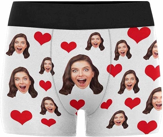 M YESCUSTOM Custom Faces Funny Short Briefs Gift for Husband Underwear