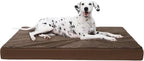 KSIIA Orthopedic Dog Bed Crate Waterproof Pet Mats for Extra Large Dogs Deluxe Plush Washable Pet Bed with Egg Crate Foam & Removable Cover, 47 x 29 Inch, Brown