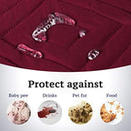H.VERSAILTEX Reversible Chair Cover Furniture Protector Anti-Slip Couch Cover Water Resistant 2" Elastic Straps Chair Slipcover Pets Kids Fit Sitting Width Up to 21" (Chair:75" x 65", Red/Tan)