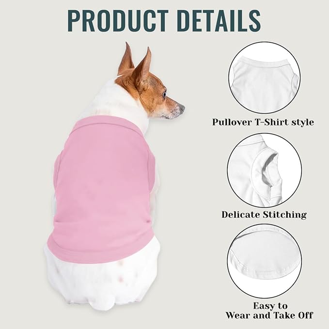 Customized Dog Shirt Custom Pet Clothes T Shirts for Small to Large Dogs Design Image Logo Text Outfits for Puppy Cat Personalized Breathable Sleeveless Pullover Light-Pink, XXL