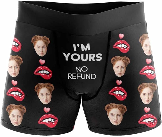 M YESCUSTOM Custom Faces Funny Short Briefs Gift for Husband Underwear
