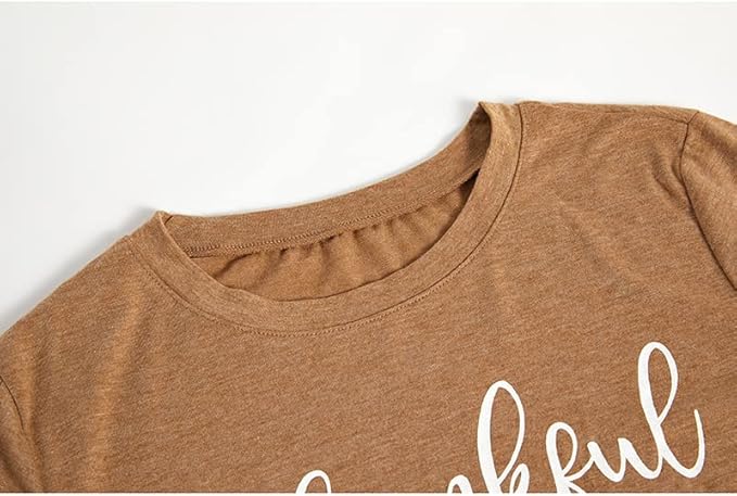 NIUBIA Women's T Shirts Summer Tops Simple Heart Graphic Shirts Sayings Short Sleeve Vacation Casual Blouse Thankful Tee