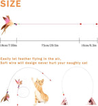 6 Pack Cat Feather Toy, Interactive Pet Kitten Chaser Teaser Wire Wand with Bell Beads for Cat Exercise Play Fun Gifts - Wholesale