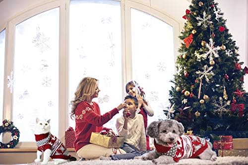 Vehomy Dog Christmas Sweaters Pet Winter Knitwear Xmas Clothes Classic Warm Coats Reindeer Snowflake Argyle Sweater for Kitty Puppy Cat-S