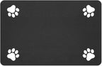 Pet Feeding Mat-Absorbent Pet Placemat for Food and Water Bowl, with Waterproof Rubber Backing, Quick Dry Water Dispenser Mat for Dog and Cat (24"x16", Black)