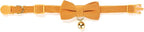 Cotton Breakaway Cat Collar with Bow Tie and Bell, Adjustable Cute Soft Corduroy Kitten Collars for Girl and Boy Cats